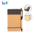 2013 Recycle Spiral Kraft Board cover mini notebook with pen